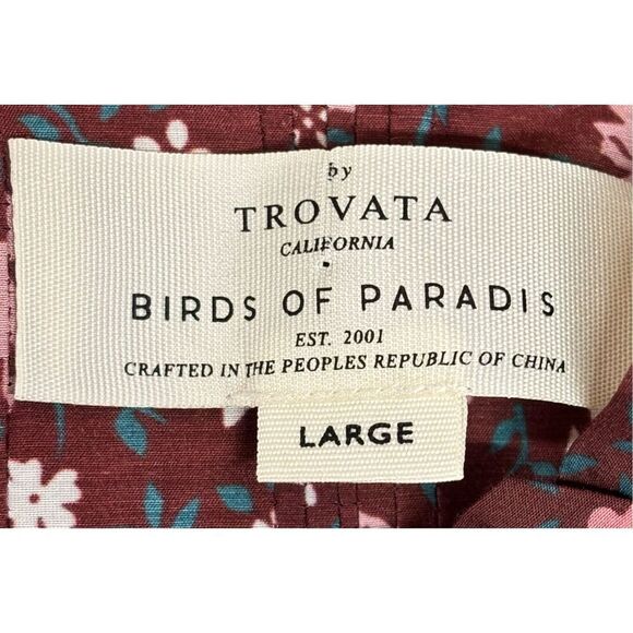 Trovata Bird of Paridis Hadleigh Blouse in Plum Blossom NWT Size Large - Picture 10 of 13